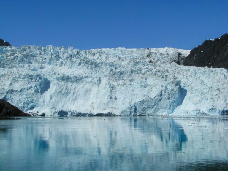 Aialik Glacier Sunny Day Kenai Fjords National Park Alaska