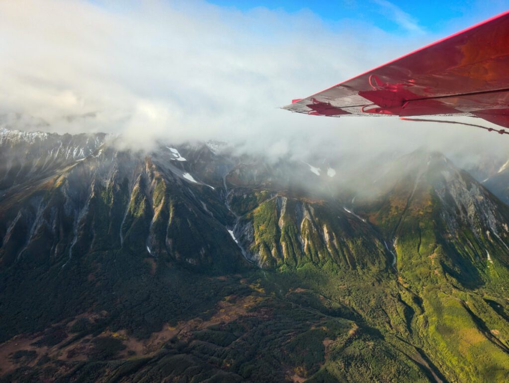 Alaskan Range Green Mountain Valleys in Lake Clark National Park from Rusts Air Service Seaplane Alaska 1