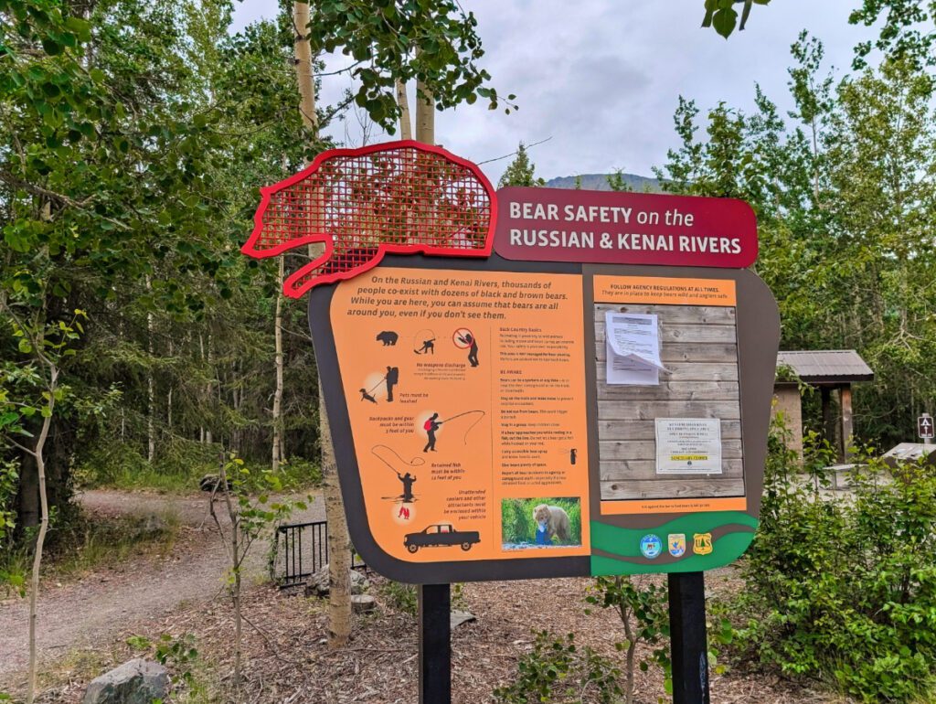 Bear Safety Sign Russian River Chugach National Forest Cooper Landing Alaska 1