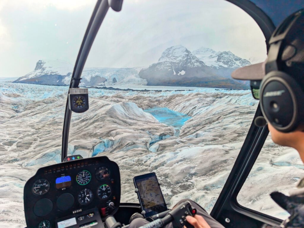 Glacial Lake on Knik Glacier From Helicopter Palmer Alaska Helicopter Tours 1