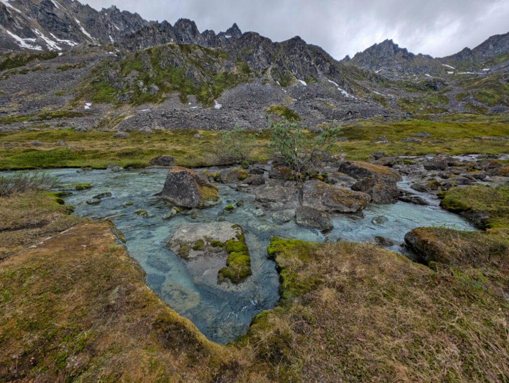 Glacier stream at Lane Basin Trail Archangel Valley Palmer Alaska 1