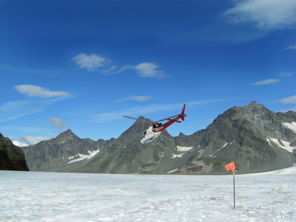 Landing on Godwin Glacier with Seward Helicopter Tours