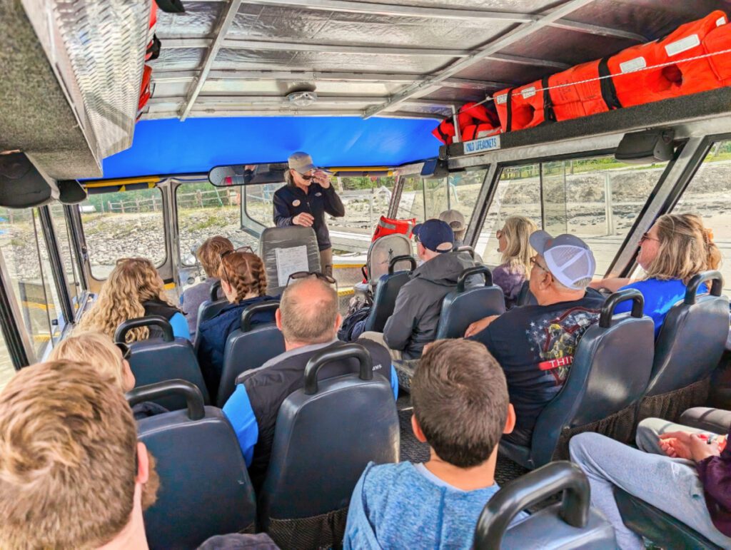 Guests on Mahays Jet Boat Tours on Susitna River Talkeetna Alaska 1