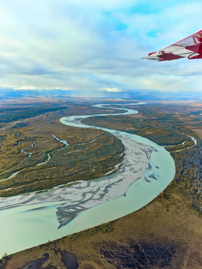 McArthur River from Rusts Air Service Seaplane Lake Clark National Park Alaska 1