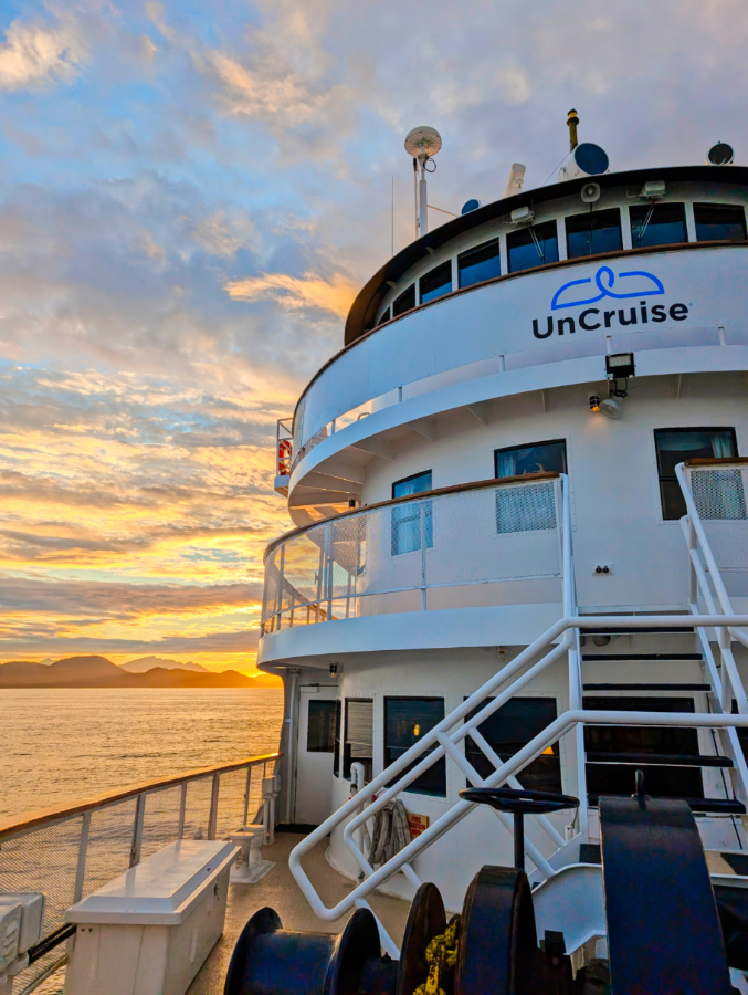 Sunset on UnCruise Wilderness Legacy in Inside Passage Alaska 1