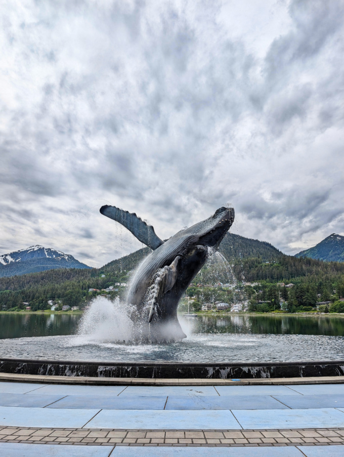 Tahku Humpback Whale Fountain Sculpture on Waterfront Juneau Alaska 3