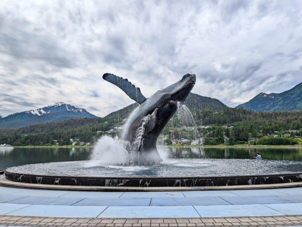 Tahku Humpback Whale Fountain Sculpture on Waterfront Juneau Alaska 5