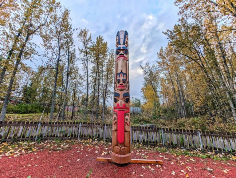 Tlingit Totem Pole at Alaska Native Heritage Center Anchorage 11