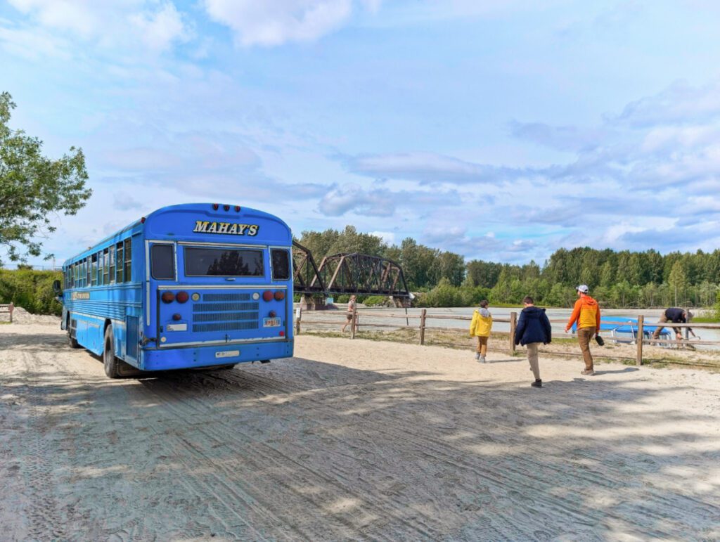 Transfer Bus for Mahays Jet Boat Tours on Susitna River Talkeetna Alaska 1