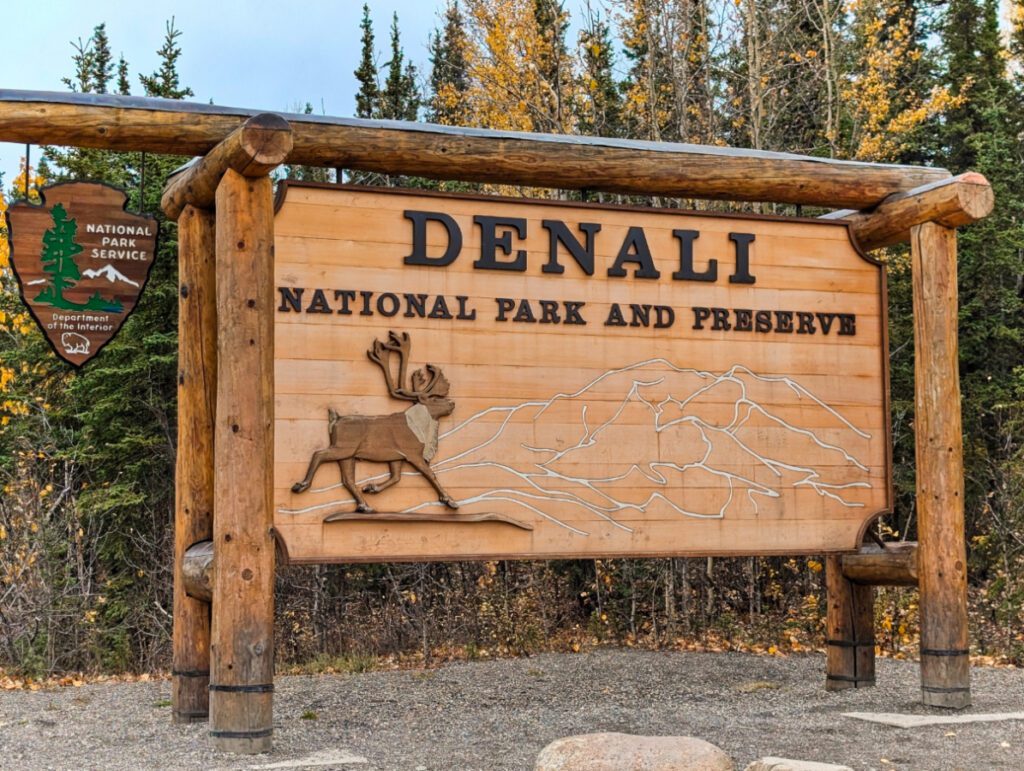 Entrance Sign at Denali National Park Alaska 2