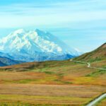 Fall Color on road to Wonder Lake in tundra Denali National Park 1