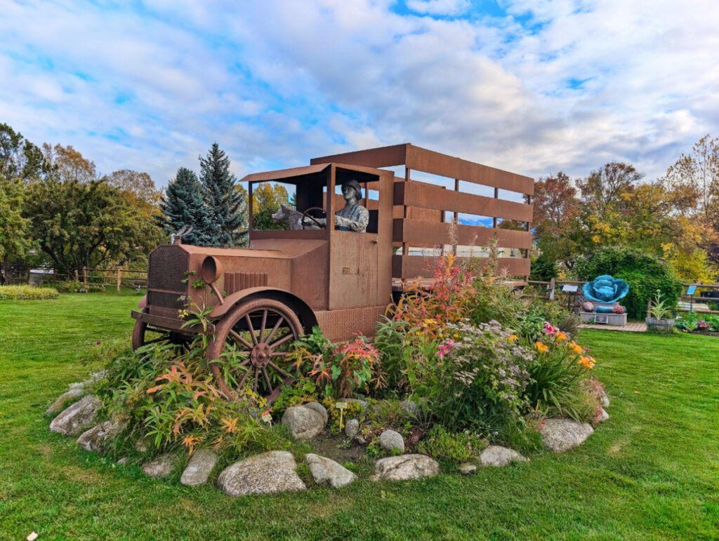 Farm Culture Sculpture in Garden at Park in Palmer Alaska 1