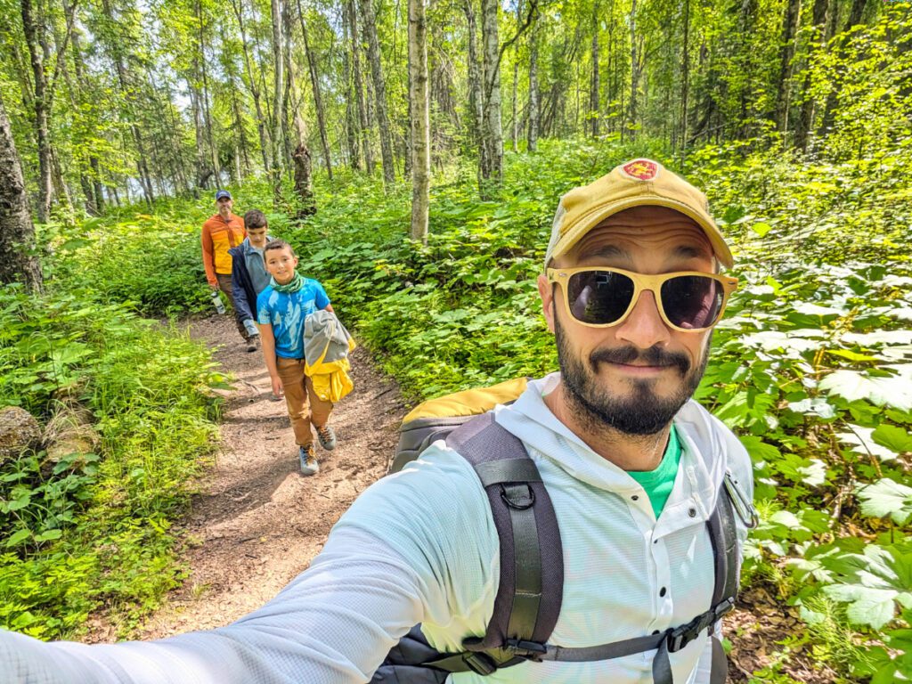 Full Taylor Family hiking at XY Lakes Talkeetna Alaska 1