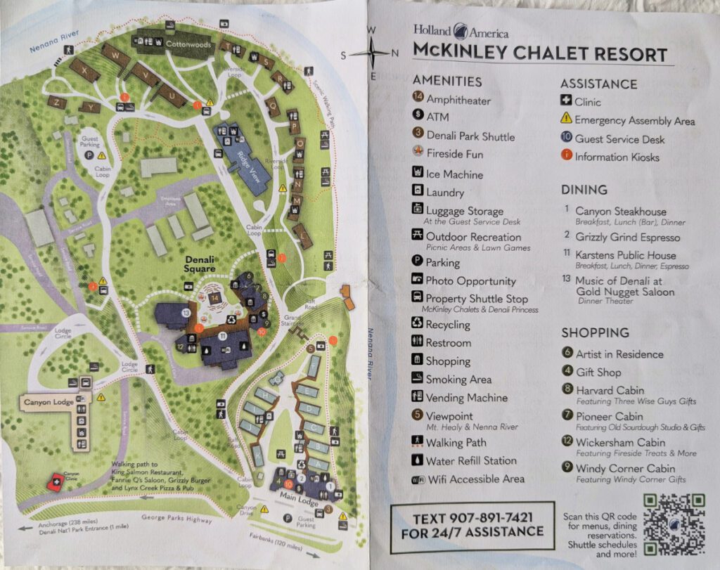 Map of McKinley Chalets at Denali National Park Alaska 2