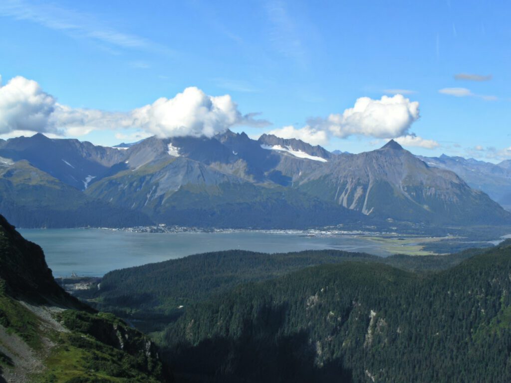 Resurrection Bay from the Air in Seward Alaska