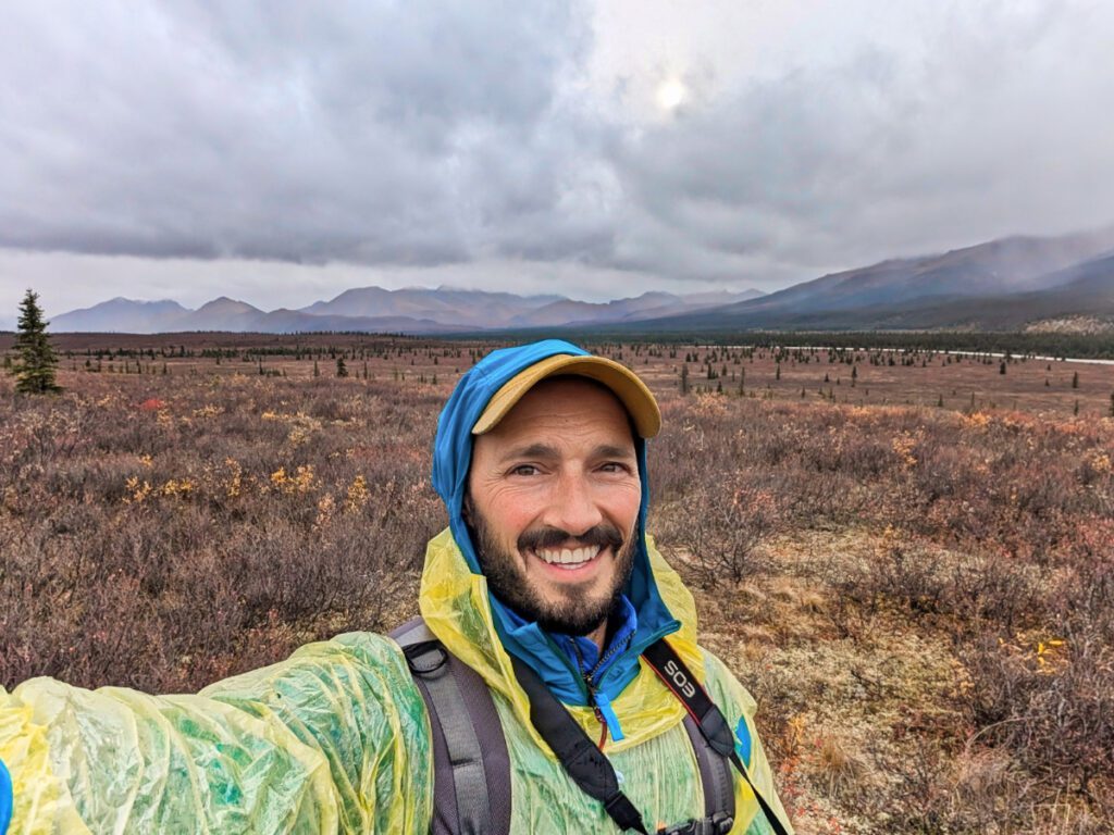 Rob Taylor hiking in Teklanika River Valley in Denali National Park Alaska 3