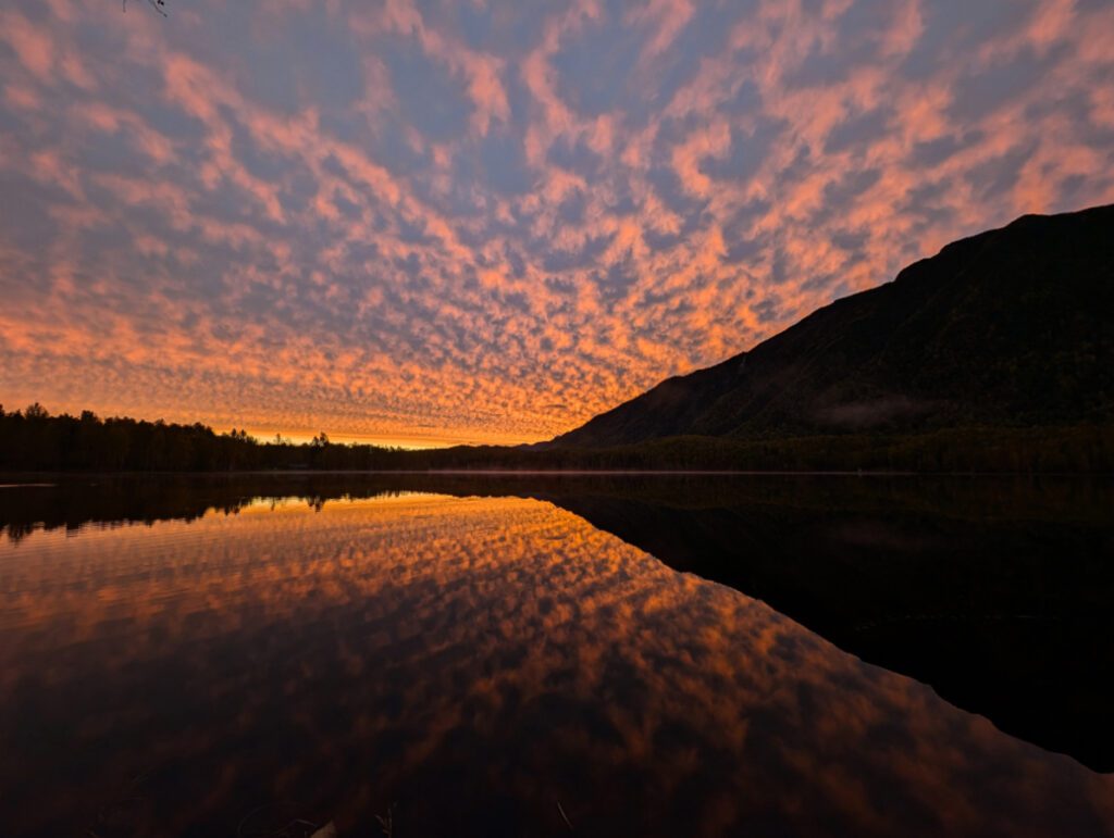 Sunrise on Mirror Lake at Chugach State Park Anchorage Area Alaska 2