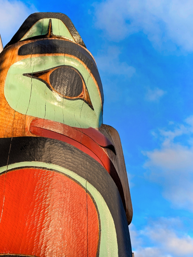 Totem pole in downtown Anchorage Alaska 1