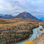 Matanuska River with Fall Colors from Glenn Highway Glacier View Alaska 1