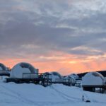 Sunset on Igloos at Borealis Basecamp Fairbanks Alaska 2