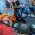 Taylor Family Ice Fishing on Chena Lakes with Rods Alaskan Guide Service Fairbanks Alaska 1