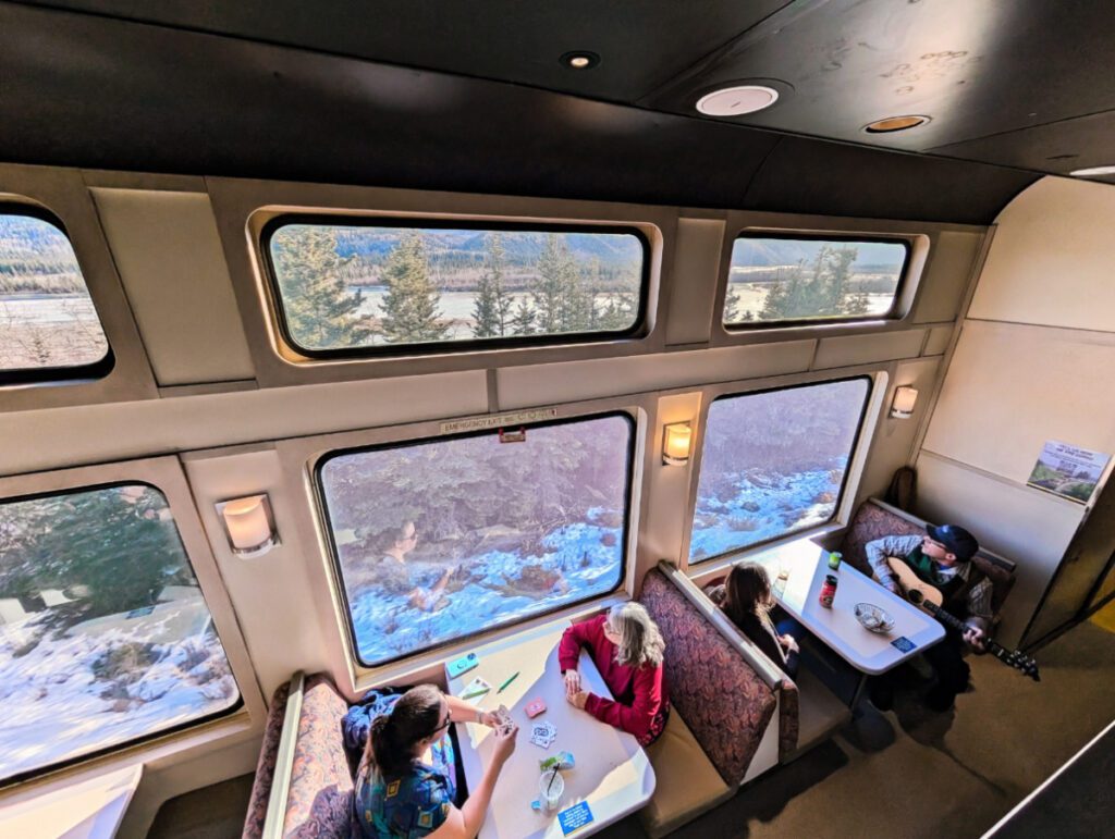 Bistro Car on Alaska Railroad Aurora Winter route from Fairbanks Alaska 2