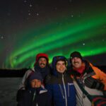 Full Taylor Family with Northern Lights Aurora Borealis at Aurora Pointe Fairbanks Alaska 2