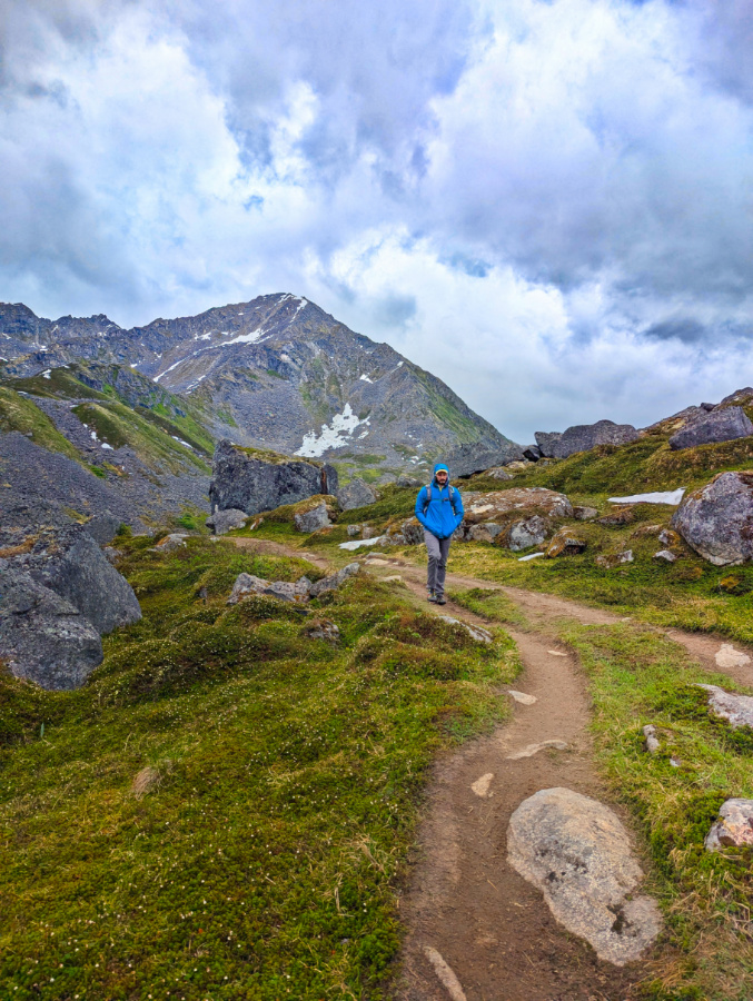 Rob Taylor Hiking on Lane Basin Trail Archangel Valley Palmer Alaska 1