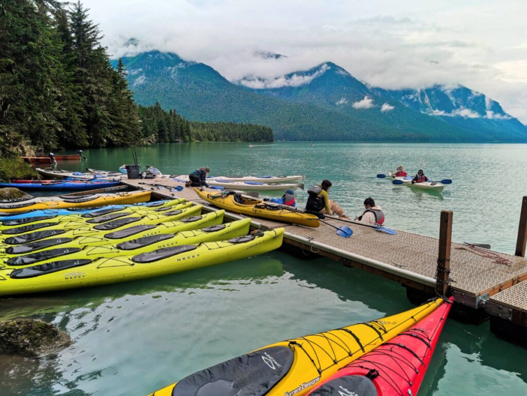 Kayaks at Chilkoot Lake Kayaking with Alaska Mountain Guides Haines Alaska 4