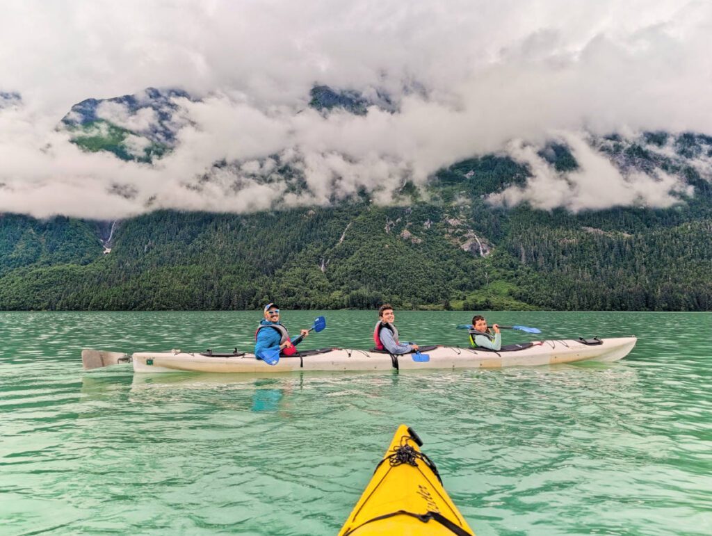 Taylor Family at Chilkoot Lake Kayaking with Alaska Mountain Guides Haines Alaska 11