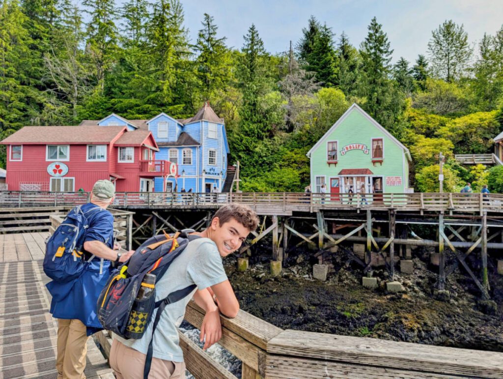 Taylor Family at Low Tide on Creek Street in Ketchikan Alaska 2