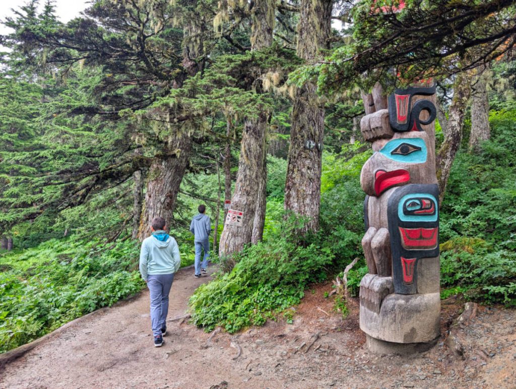 Taylor Family on Totem Pole Trail on Mount Roberts from Goldbelt Tram gondola Juneau Alaska 1