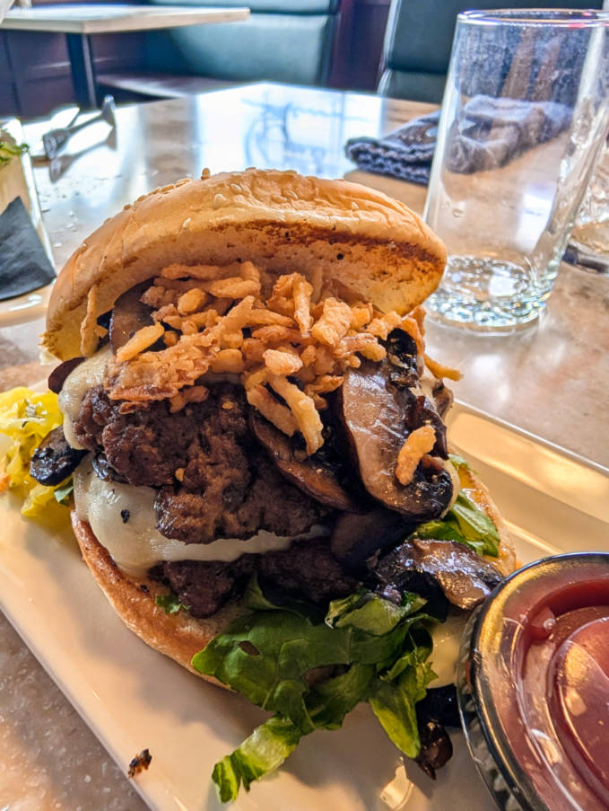 Burger at Portside Pub and Grill at the Landing Hotel Ketchikan Alaska 1