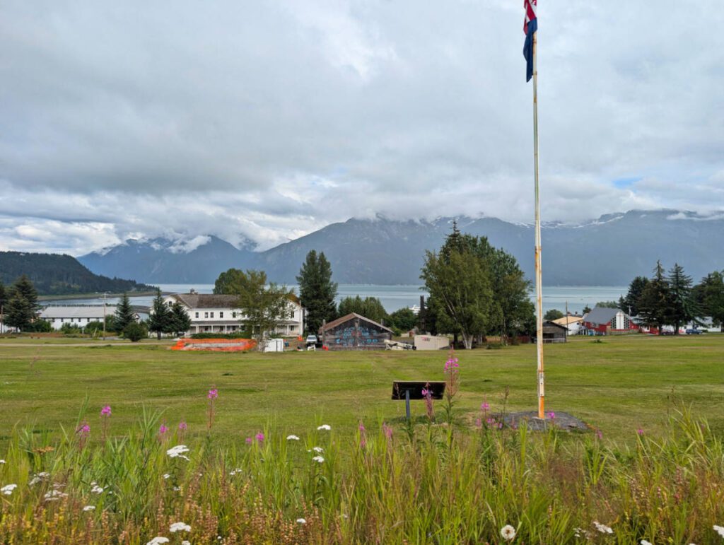 Chilkat Tlingit Clan House at Fort William Henry Seward Historic Landmark Haines Alaska 3