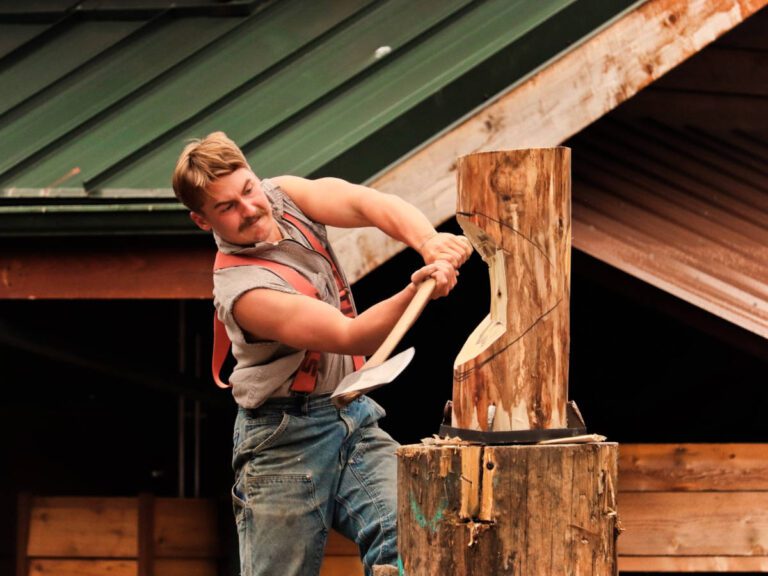 Chopping Wood at Great Alaskan Lumberjack Show Ketchikan Alaska 1