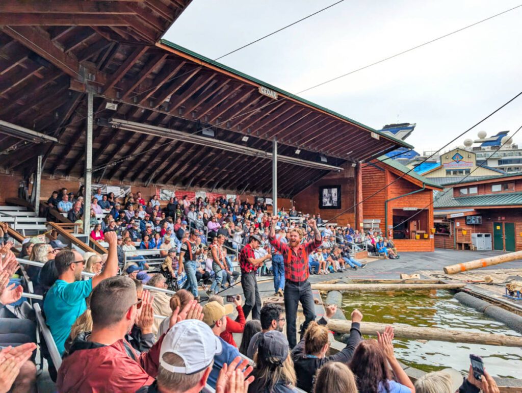 Lumberjacks at Great Alaskan Lumberjack Show Ketchikan Alaska 1