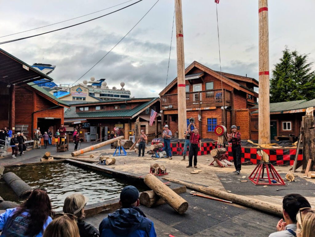 Lumberjacks at Great Alaskan Lumberjack Show Ketchikan Alaska 7