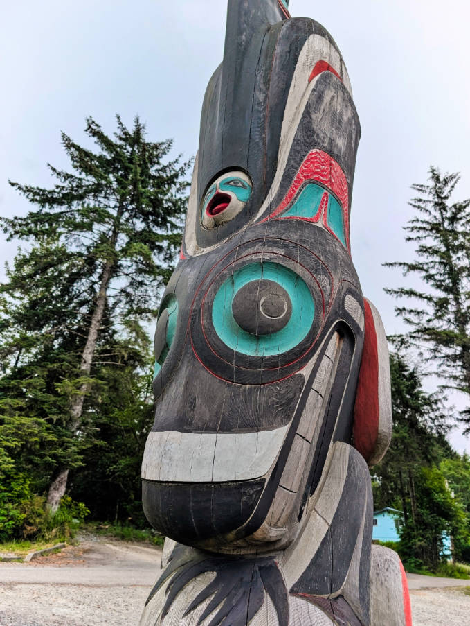 Orca Totem Pole at Saxman Native Village Ketchikan Alaska 1