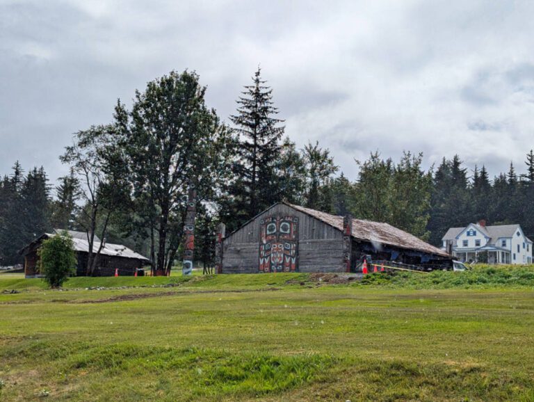Rain at Chilkat Tlingit Clan House at Fort William Henry Seward Historic Landmark Haines Alaska 2