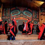 Tlingit Button Blankets at Clan House Presentation at Saxman Native Village Ketchikan Alaska 2