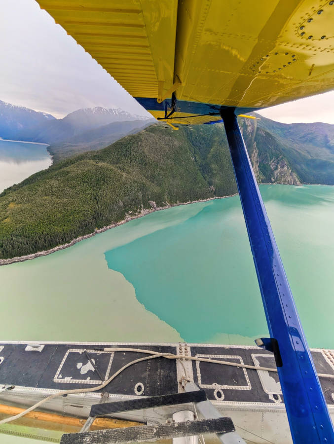Confluence of glacier waters in Gastineau Channel from the Seaplane Juneau Alaska 1