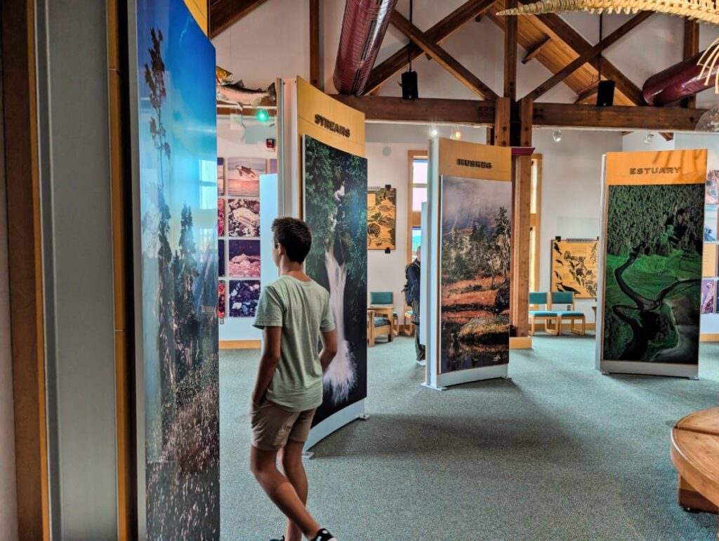 Taylor Family at Ecosystems Exhibit in Southeast Alaska Discovery Center Museum Ketchikan Alaska 1