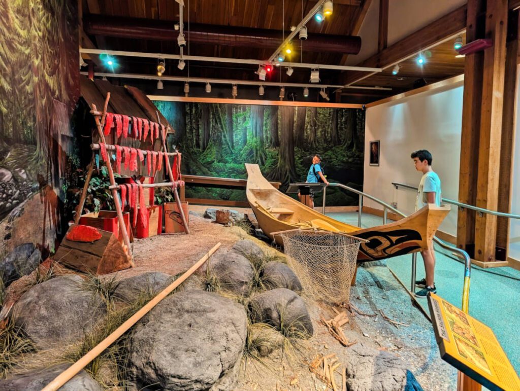 Taylor Family at Tlingit Exhibit in Southeast Alaska Discovery Center Museum Ketchikan Alaska 1