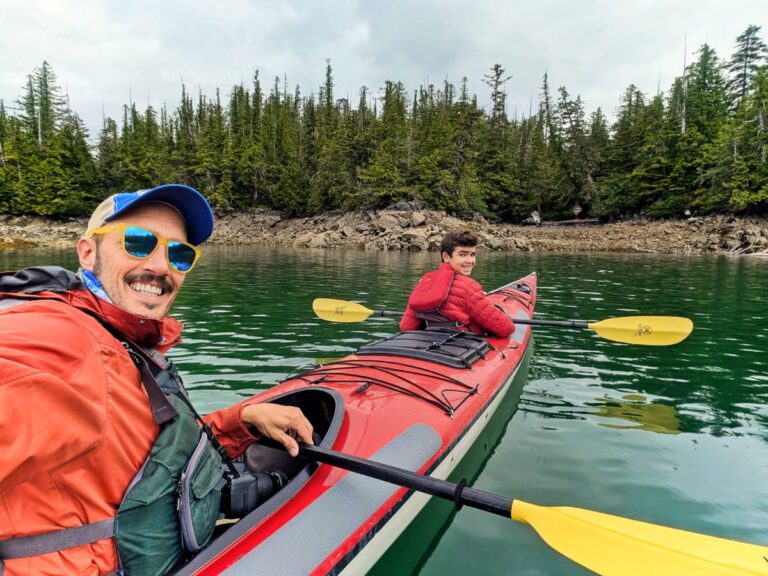 Taylor Family kayaking at Orca Cove with Ketchikan Kayak Co Ketchikan Alaska 1