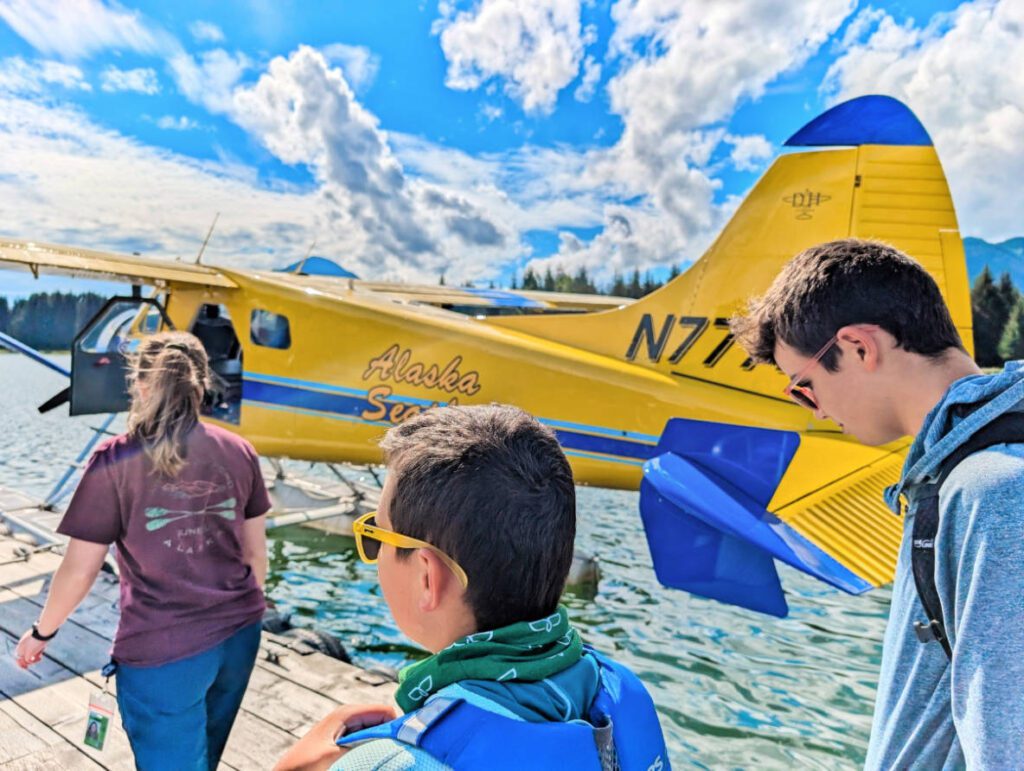 Taylor Family with Alaska Seaplanes at Juneau Float Pond Juneau Alaska 1
