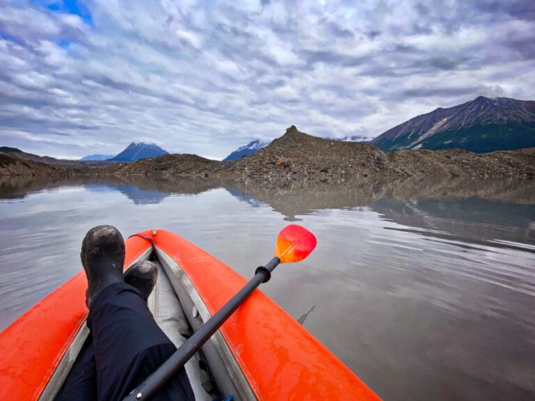 Kayaking at Kennicott Glacial Lake Wrangle St Elias National Park by Jennie Flaming 3