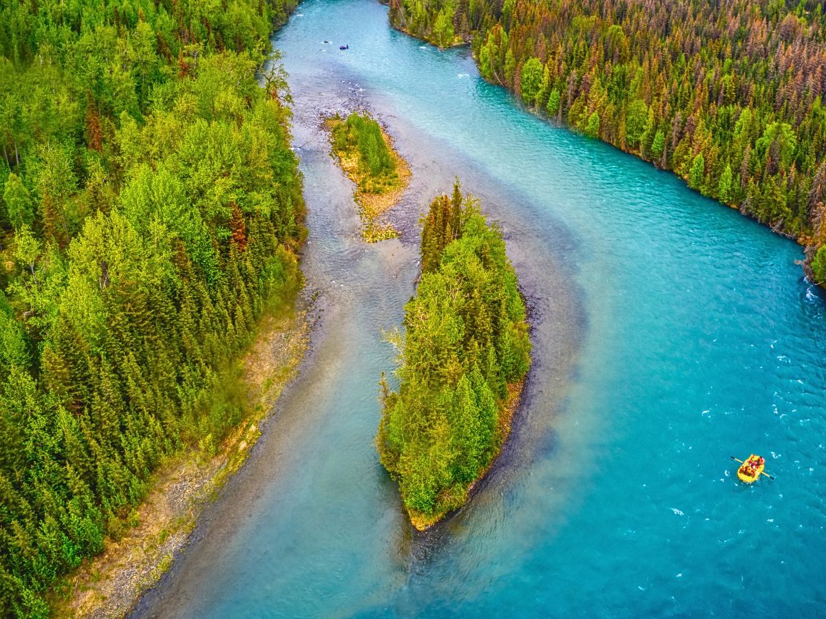 Rafting on Kenai River in Cooper Landing Kenai Peninsula Alaska 1