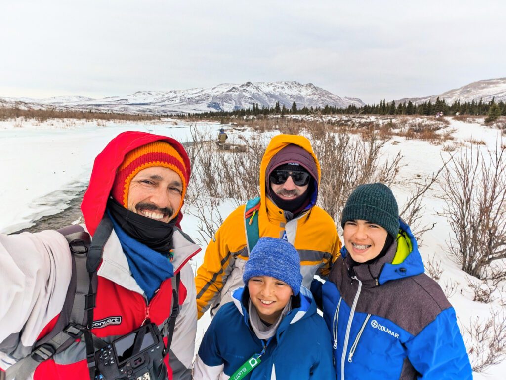 Full Taylor Family Hiking in the snow in Denali National Park in Winter Alaska 1