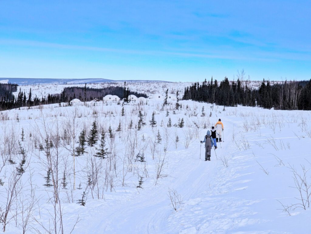 Taylor Family Cross Country Skiing at Basecamp Adventures Borealis Basecamp Fairbanks Alaska 2