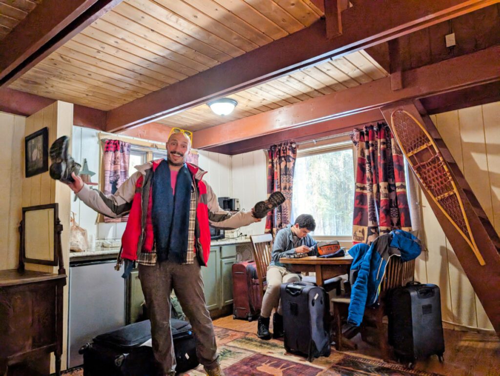 Taylor Family in Cabin at Chena Hot Springs Resort Fairbanks Alaska 1